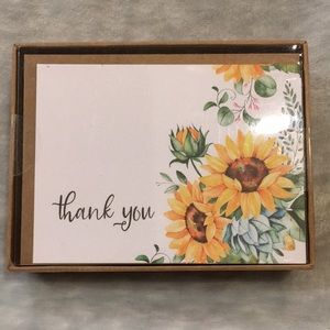 🌻Sunflower Thank You Note Cards Set of 16 NWT Boxed “Sincerest Thanks”5.5x4.25”